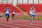 Samuel Bradley (Gateshead) winning the under-13s 200 metres at the North Eastern Champs, Gateshead.